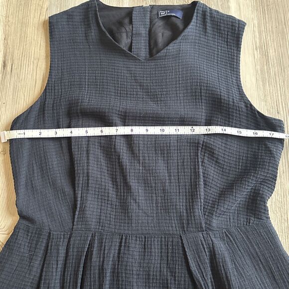 Gap 100% Cotton Black Sleeveless Lined Dress With Pockets Size 10 - Picture 5 of 7